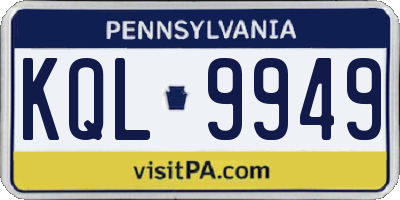 PA license plate KQL9949