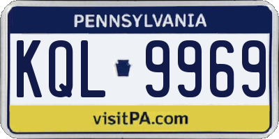 PA license plate KQL9969