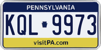 PA license plate KQL9973