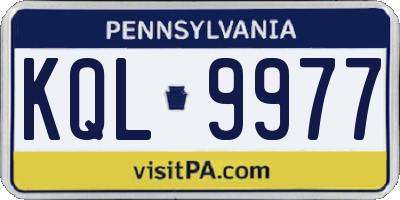 PA license plate KQL9977