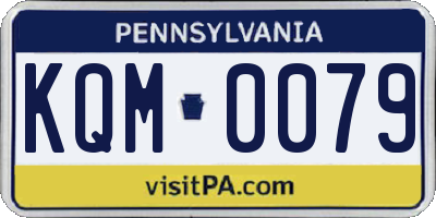 PA license plate KQM0079