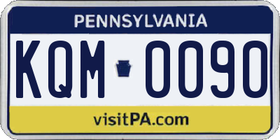 PA license plate KQM0090