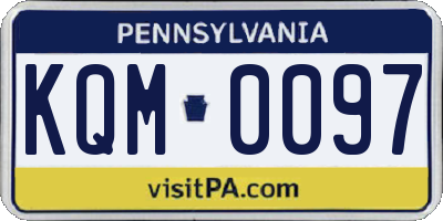 PA license plate KQM0097