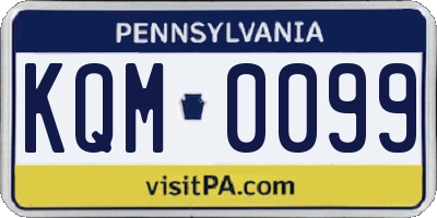 PA license plate KQM0099