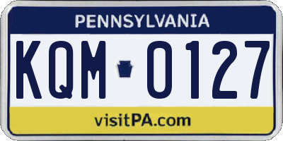 PA license plate KQM0127