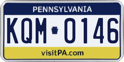 PA license plate KQM0146