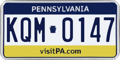 PA license plate KQM0147