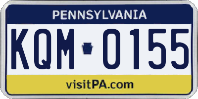 PA license plate KQM0155