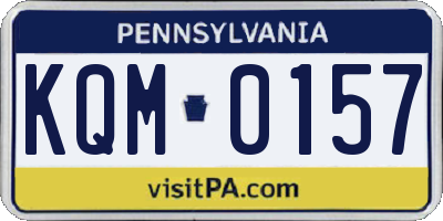 PA license plate KQM0157