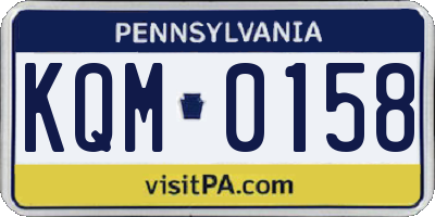 PA license plate KQM0158