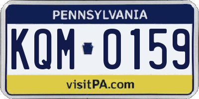 PA license plate KQM0159