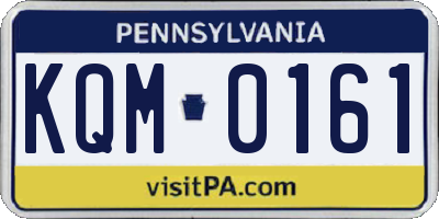 PA license plate KQM0161