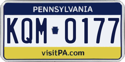 PA license plate KQM0177