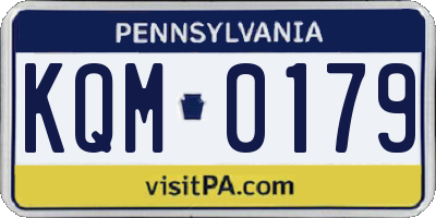 PA license plate KQM0179