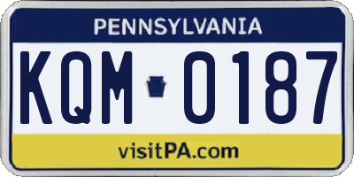 PA license plate KQM0187