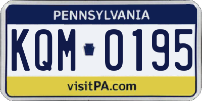 PA license plate KQM0195