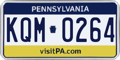 PA license plate KQM0264