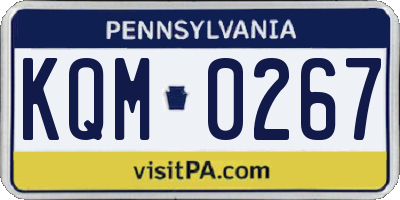 PA license plate KQM0267