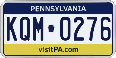 PA license plate KQM0276
