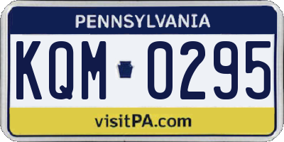 PA license plate KQM0295