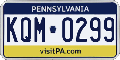 PA license plate KQM0299