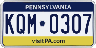 PA license plate KQM0307