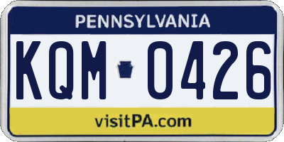 PA license plate KQM0426