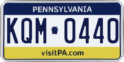 PA license plate KQM0440