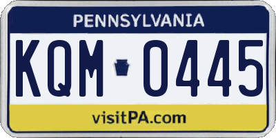 PA license plate KQM0445