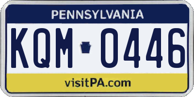 PA license plate KQM0446