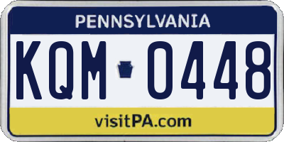 PA license plate KQM0448