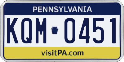 PA license plate KQM0451