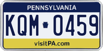 PA license plate KQM0459