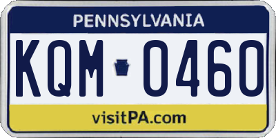 PA license plate KQM0460