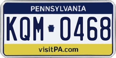 PA license plate KQM0468
