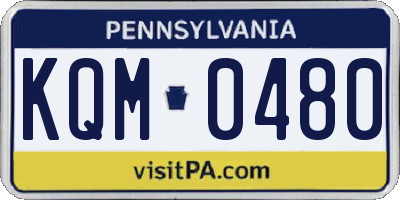 PA license plate KQM0480