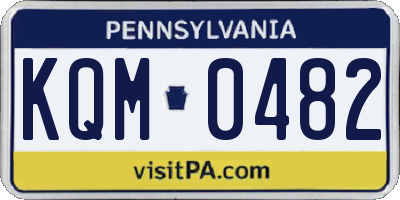 PA license plate KQM0482