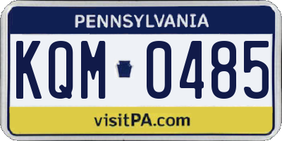 PA license plate KQM0485