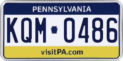 PA license plate KQM0486