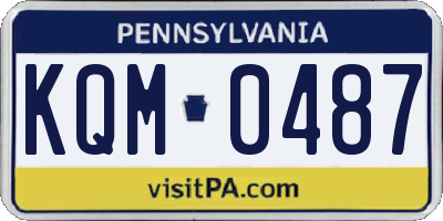 PA license plate KQM0487