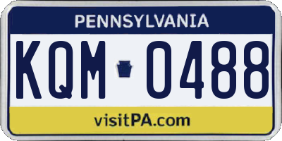 PA license plate KQM0488