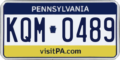 PA license plate KQM0489