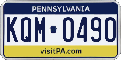 PA license plate KQM0490