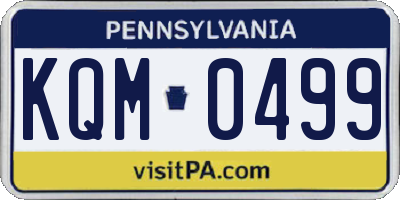 PA license plate KQM0499