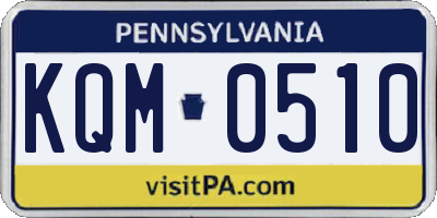 PA license plate KQM0510