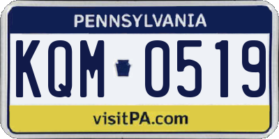 PA license plate KQM0519