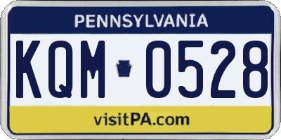 PA license plate KQM0528