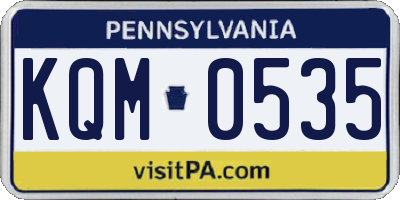 PA license plate KQM0535