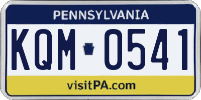 PA license plate KQM0541