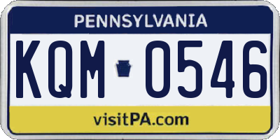 PA license plate KQM0546